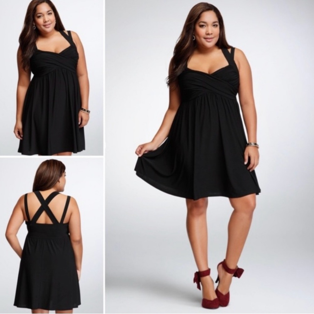 HOST PICK Torrid Black Strappy Criss Cross Babydoll Dress Like New